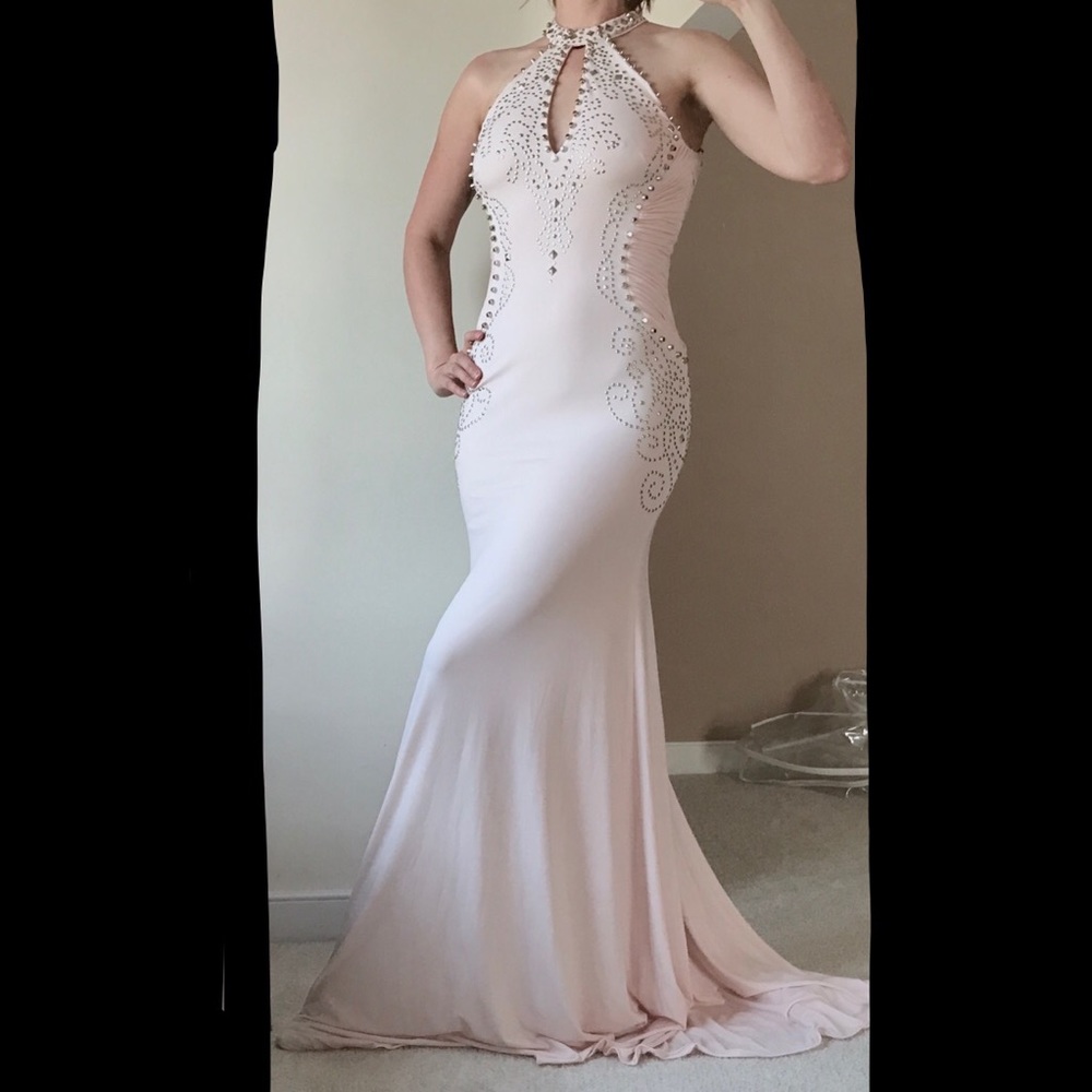 Pink/Silver Jovani Formal Gown